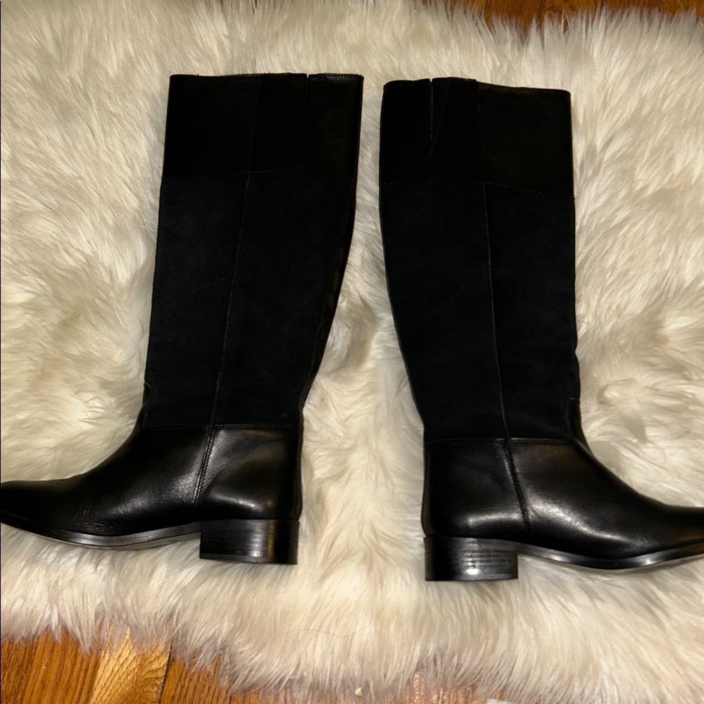 Steve Madden Black Leather & suede riding Boots Ritte size 8 - Picture 4 of 8